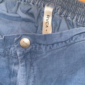 RVCA thin corduroy shorts with elastic back waist